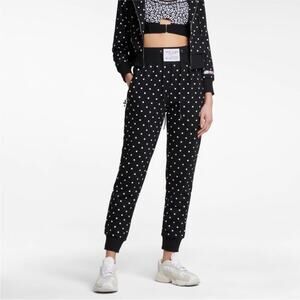 Adam Selma Sport Polka-dot High Rise Jogger Sweats Black Size S